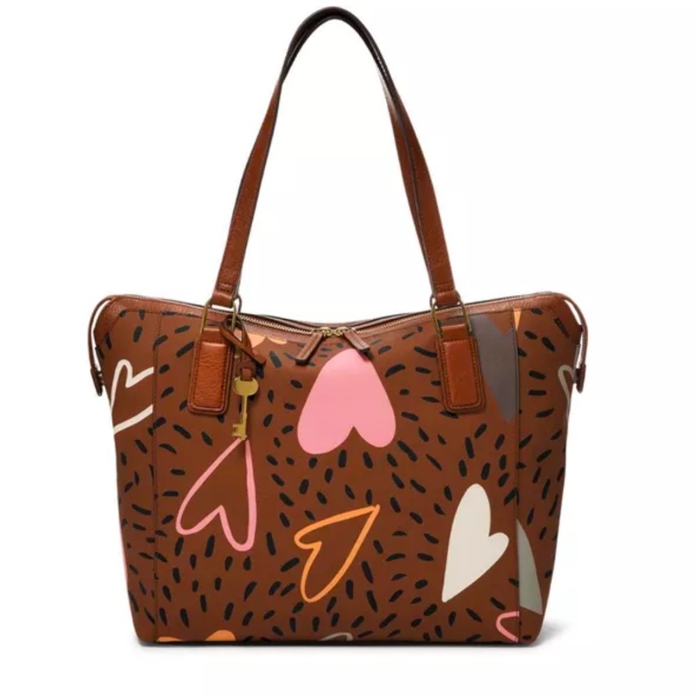 Fossil Jaqueline Tote Hearts